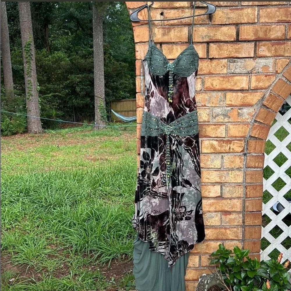 RARE Sue Wong Nocturne Crushed Velvet Maxi Dress